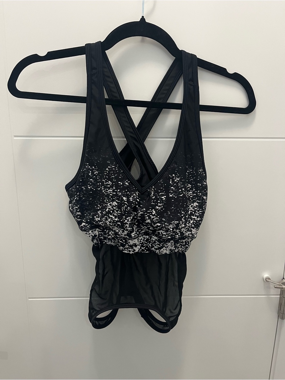 Cotton on Body Black & White Speckled Crisscross Back Body Suit